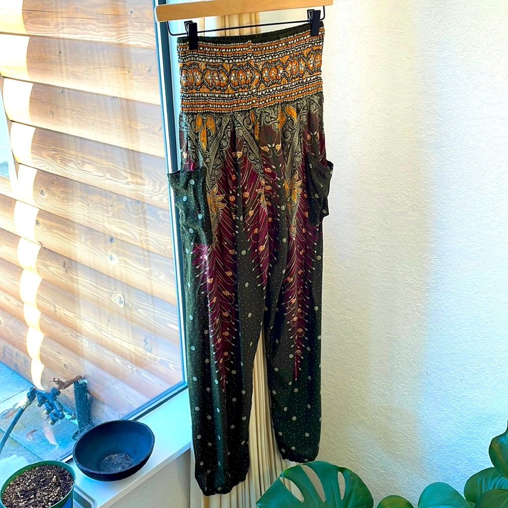 Emerald Peacock Harem Pants